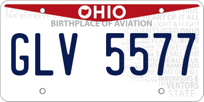 OH license plate GLV5577