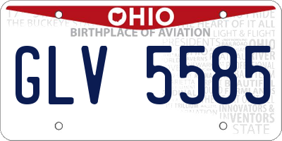 OH license plate GLV5585