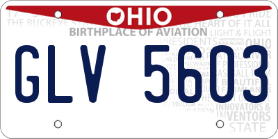 OH license plate GLV5603
