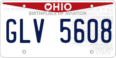 OH license plate GLV5608