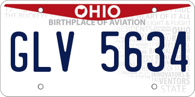 OH license plate GLV5634