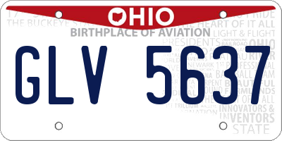 OH license plate GLV5637