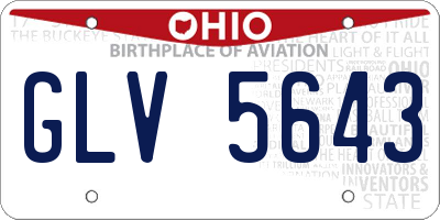 OH license plate GLV5643