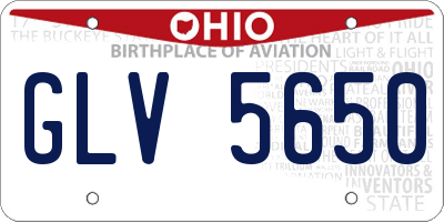 OH license plate GLV5650