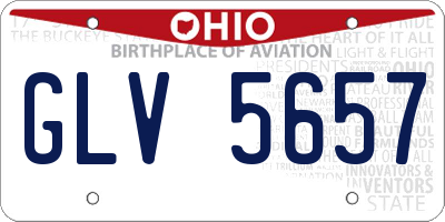 OH license plate GLV5657