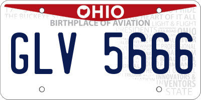 OH license plate GLV5666