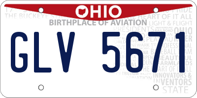 OH license plate GLV5671