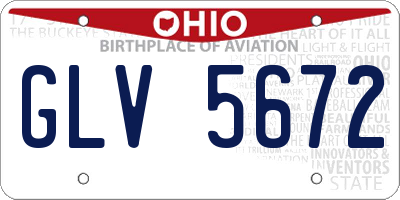 OH license plate GLV5672