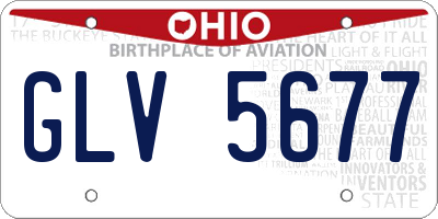 OH license plate GLV5677