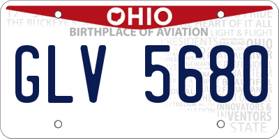 OH license plate GLV5680