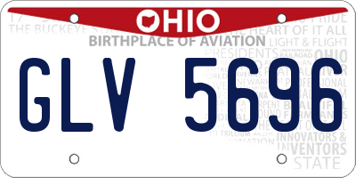 OH license plate GLV5696