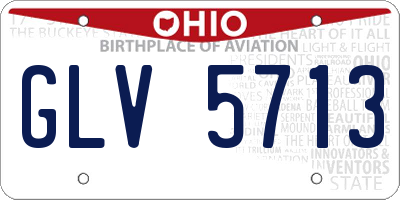 OH license plate GLV5713