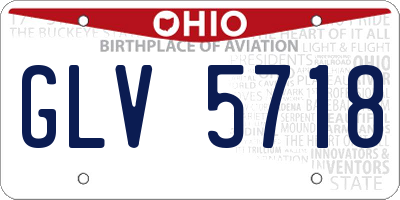 OH license plate GLV5718