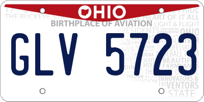 OH license plate GLV5723