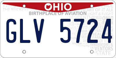 OH license plate GLV5724
