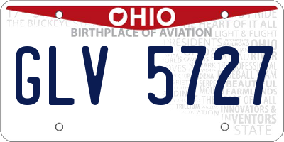 OH license plate GLV5727