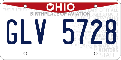 OH license plate GLV5728