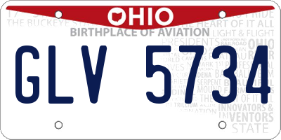 OH license plate GLV5734