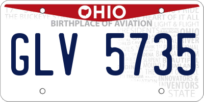 OH license plate GLV5735