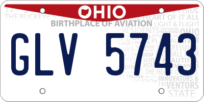 OH license plate GLV5743