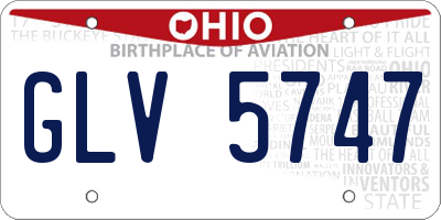 OH license plate GLV5747