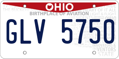 OH license plate GLV5750