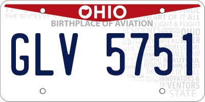 OH license plate GLV5751