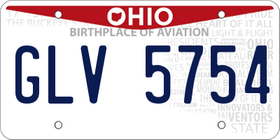 OH license plate GLV5754