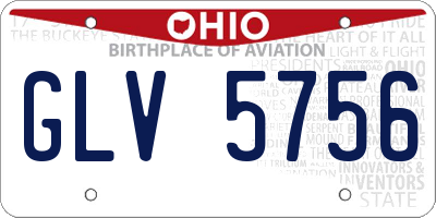 OH license plate GLV5756
