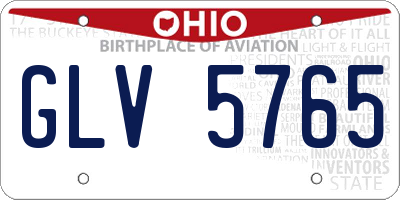 OH license plate GLV5765