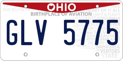 OH license plate GLV5775