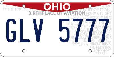 OH license plate GLV5777