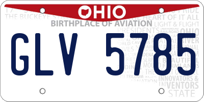 OH license plate GLV5785