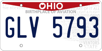 OH license plate GLV5793
