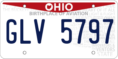 OH license plate GLV5797