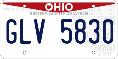 OH license plate GLV5830