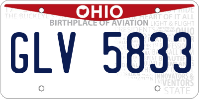 OH license plate GLV5833