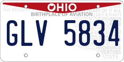 OH license plate GLV5834