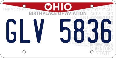OH license plate GLV5836