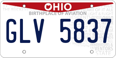 OH license plate GLV5837