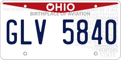 OH license plate GLV5840