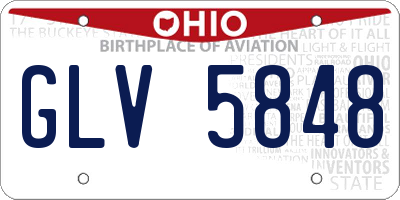 OH license plate GLV5848
