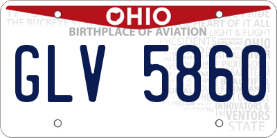 OH license plate GLV5860