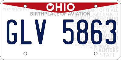 OH license plate GLV5863