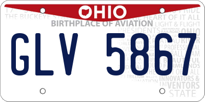 OH license plate GLV5867