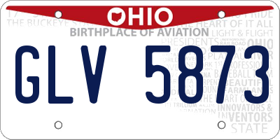 OH license plate GLV5873