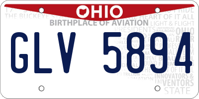 OH license plate GLV5894