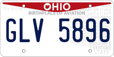 OH license plate GLV5896