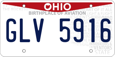 OH license plate GLV5916