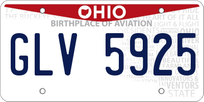 OH license plate GLV5925